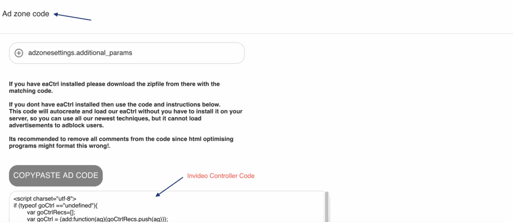 Invideo Controller Code